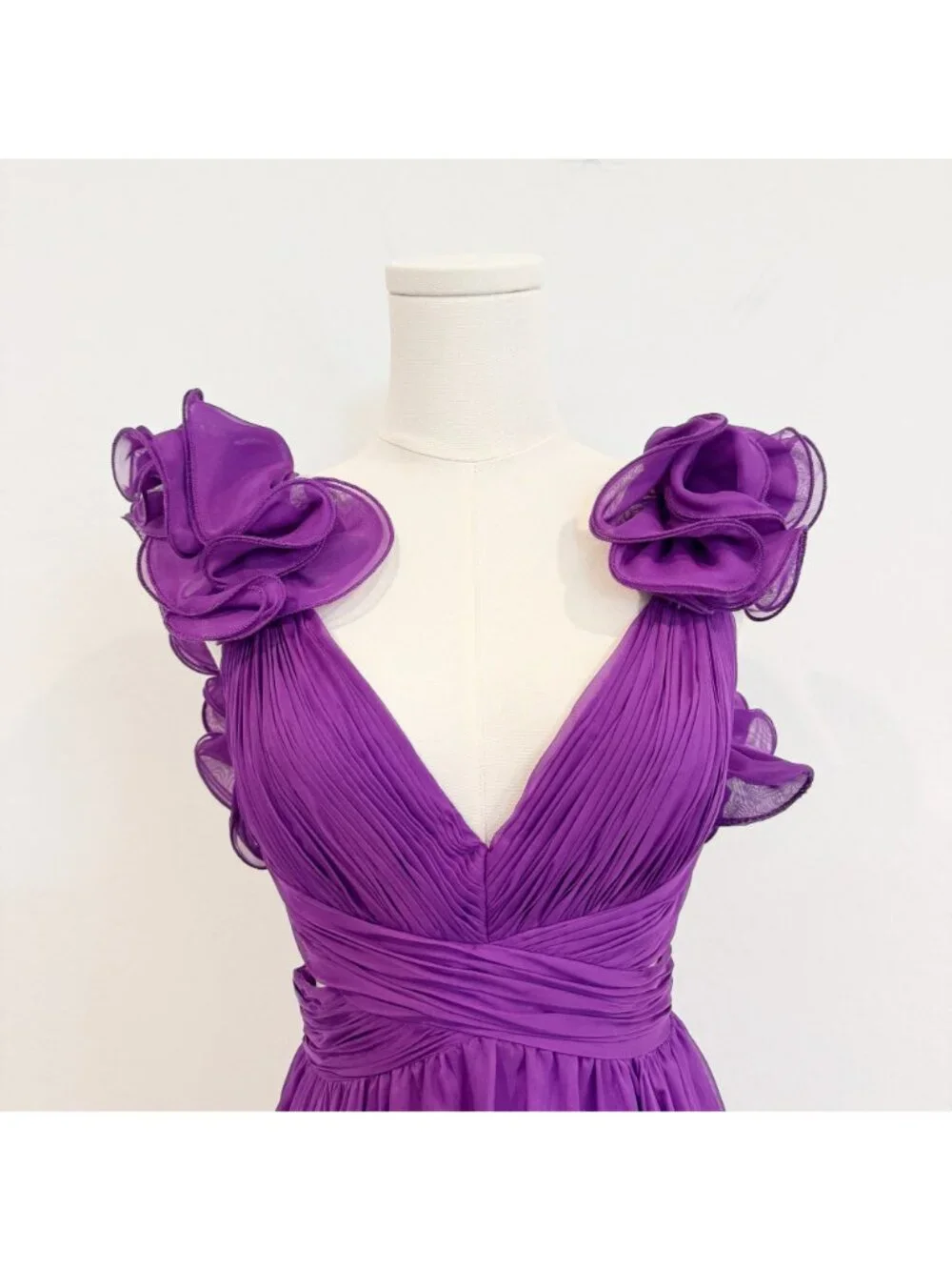 Mac Duggal 68641 Ruffle Tiered Cut‎ Out Chiffon High Low Formal Pageant Gown 2